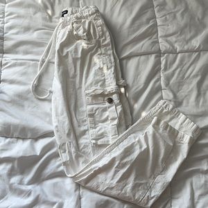 PLT white cargo pants